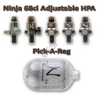 Ninja Paintball Adjustable Tank 68ci 4500F Pick a Reg - Grey Ghost - 68 ci