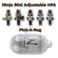 Ninja Paintball Adjustable Tank 90ci 4500F Pick a Reg - Grey Ghost - 90 ci