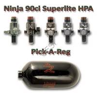 Ninja Paintball Super Lite Tank 90ci 4500F Pick a Reg - Pick a Color - 90 ci