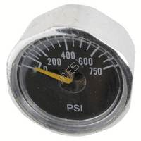 Custom Products Micro Gauge 0-750psi - 1/8th Inch NPT Post Mount - Black Face - 1 Inch Face