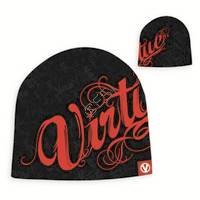 Virtue Script Beanie - Black with Red