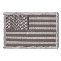 Rothco American Flag Patch w/HookBack - Silver-Black