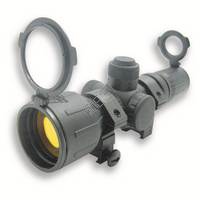 NcSTAR 3-9x42 Compact Rubber Tactical Scope with Ring Mount - Ruby Lens and Red and Green Illumination