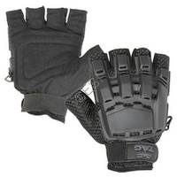 Valken V-Tac Half Finger Hard Back Gloves - Black - Medium / Large