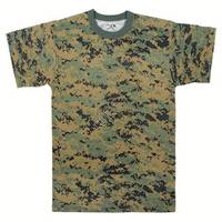 Rothco Camouflage Tshirt - Digital Woodland Camouflage - Small