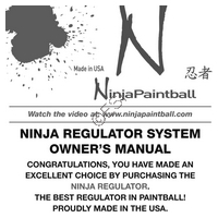 Ninja Standard and Ultralight HPA Tank Regulator Manual